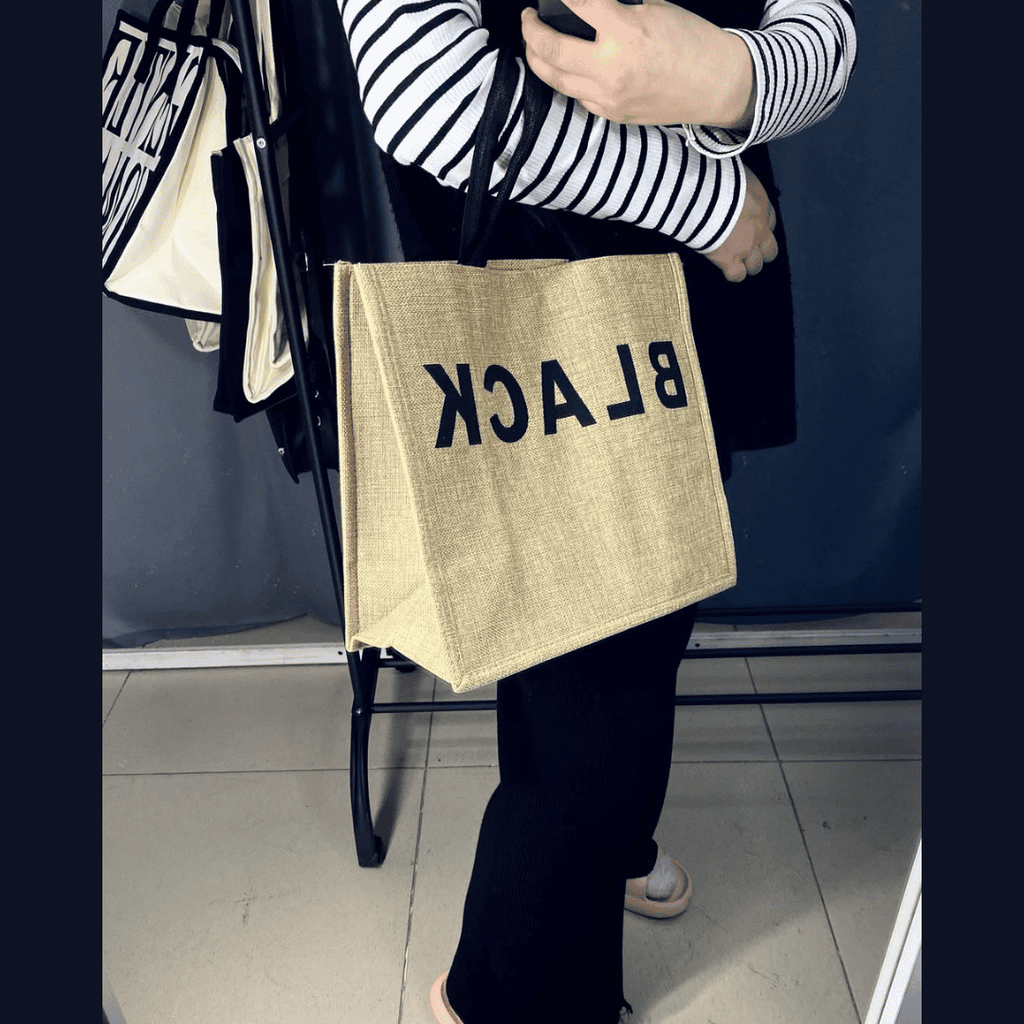 Black Tote Bag with Coin Purse