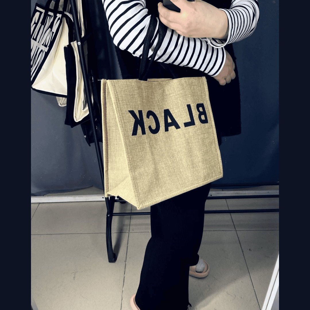 Black Tote Bag with Coin Purse