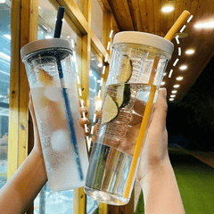 Cute Water Bottle With Foldable Straw