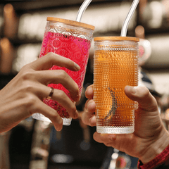 Aesthetic Highball Crystal Ribbed Glasses Set