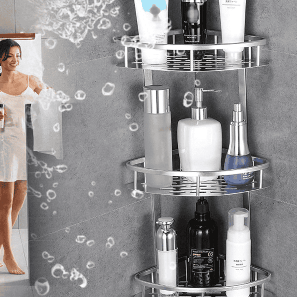 3-Layer Space Aluminum Bathroom Corner Shelf