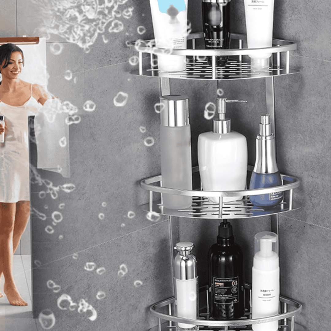 3-Layer Space Aluminum Bathroom Corner Shelf