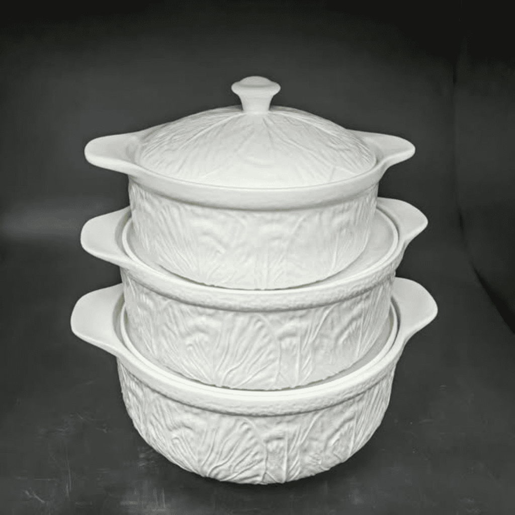 3pcs Ceramic Casserole Serving Dish with Cover