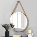 Wall Hanging Decorative Mirror with Leather Strap