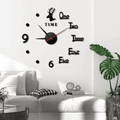 3D Large Roman Numeral Acrylic Mirror Wall Clock Sticker With Deco Deers