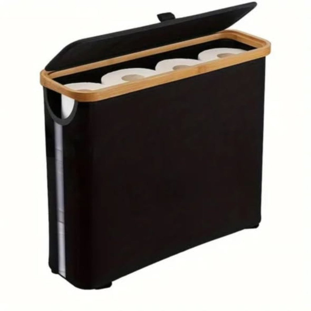 Slim Bathroom Storage Cabinet with Bamboo Lid