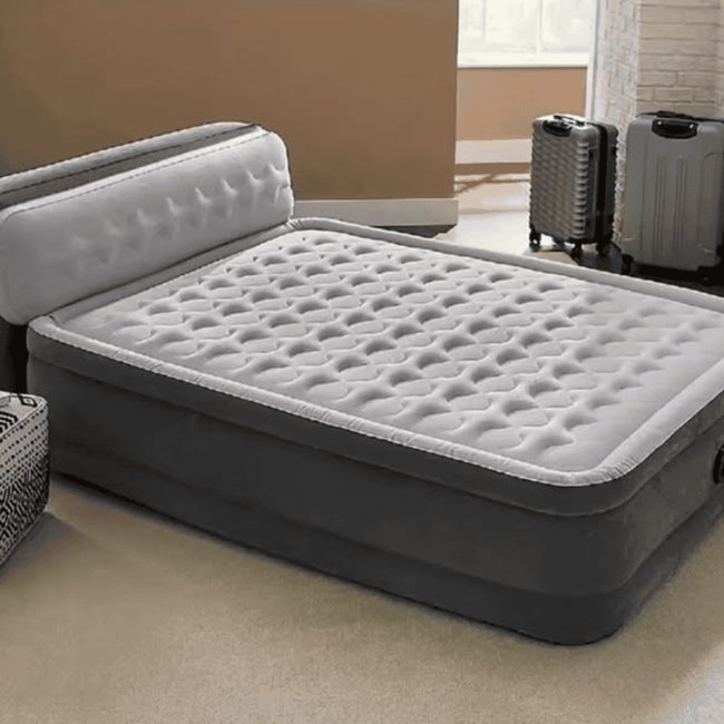 Airbed with Inbuilt Electric Pump and Plush Supportive Headboard