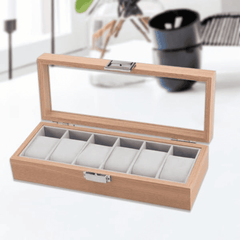 6 Slots Wooden Watch Organizer