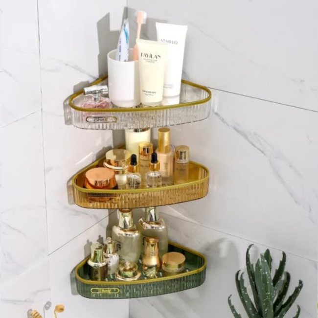 Acrylic Punch Free Bathroom Corner Shelf