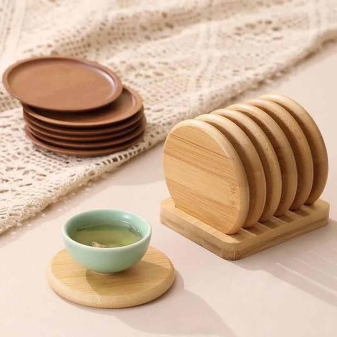 Eco-Friendly Heavy Duty Bamboo Coasters
