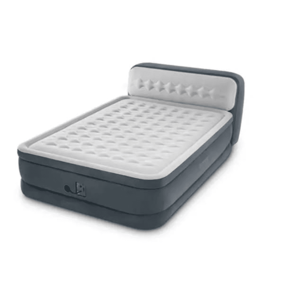 Airbed with Inbuilt Electric Pump and Plush Supportive Headboard