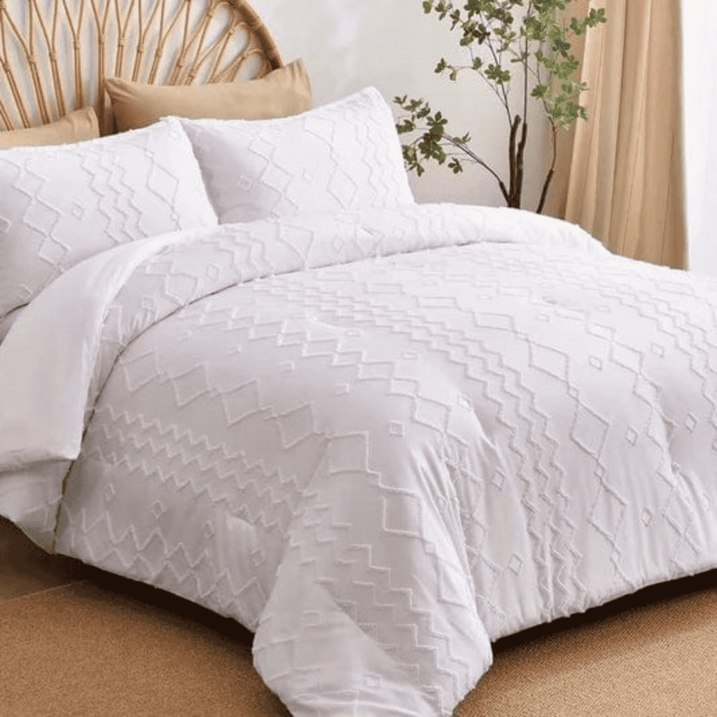 Tufted Wave Design Duvet Cover Set