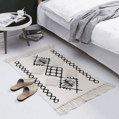 Bohemian Style Bedroom Rug with Tassels