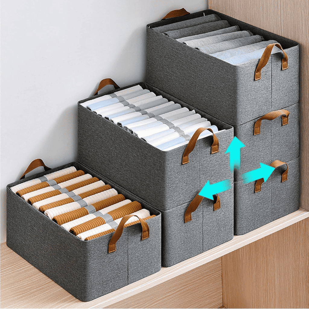 Metal Frame Storage Box Closet Jeans Organizer