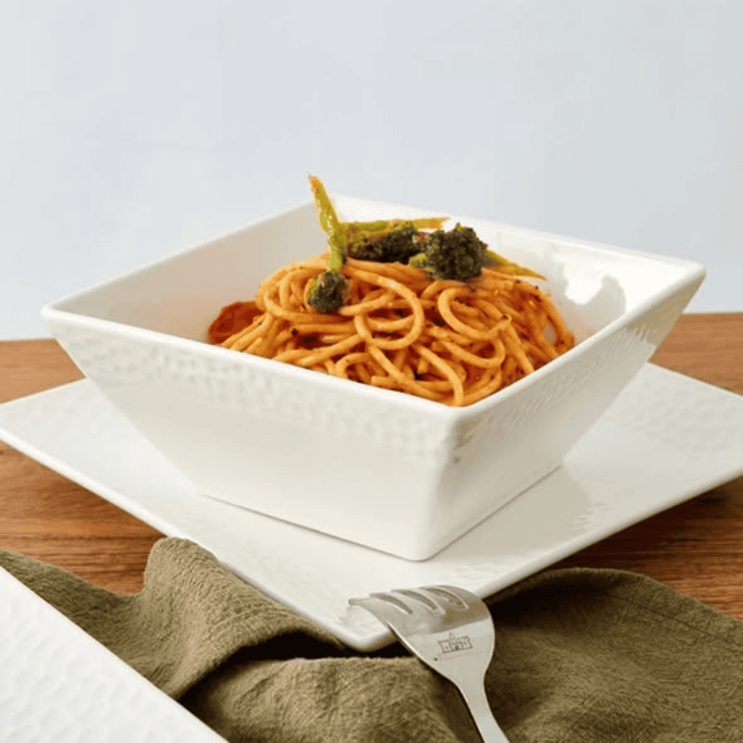 White Square Dinner Set