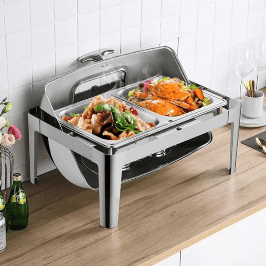 9L Rectangular Roll Top Chafing Dish