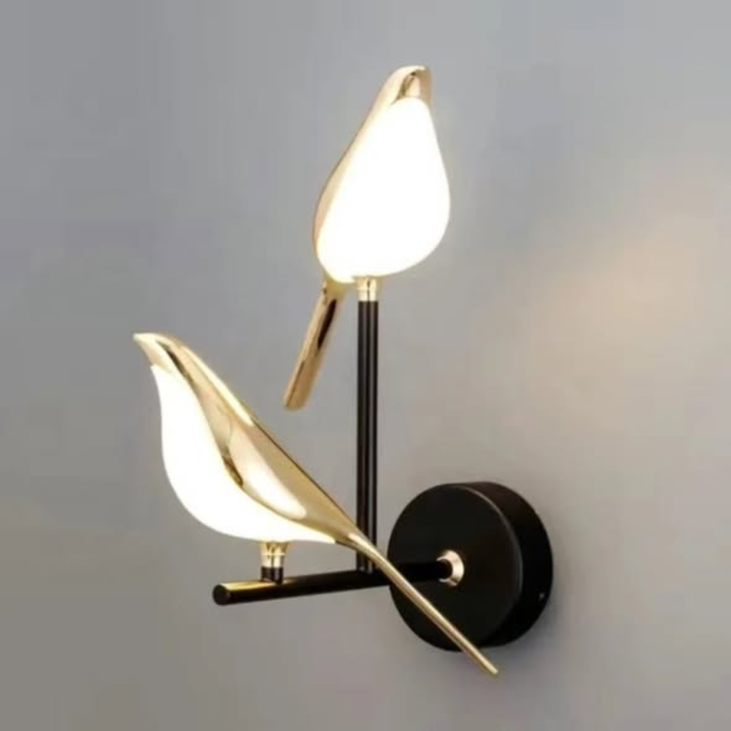 Gold LED Bird Wall Lamp
