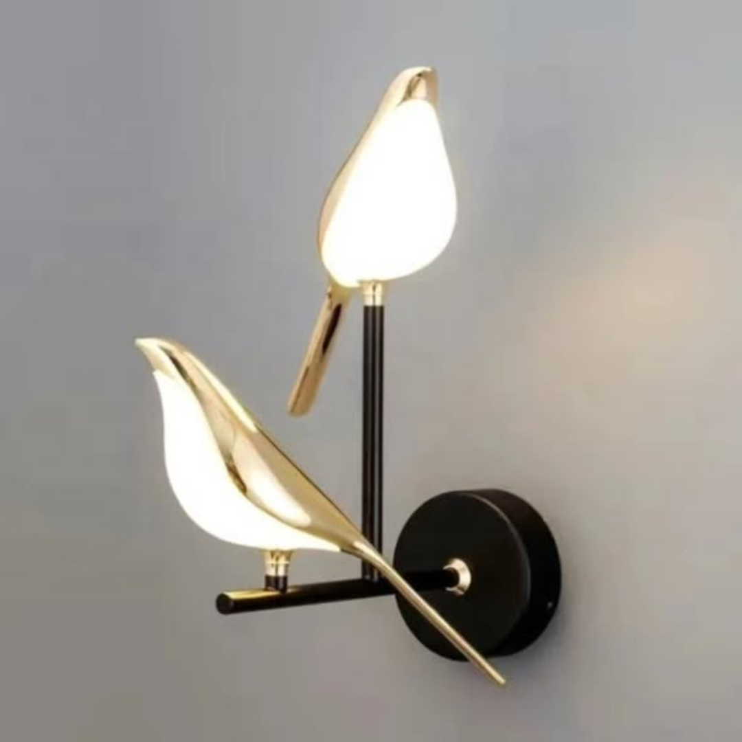Gold LED Bird Wall Lamp
