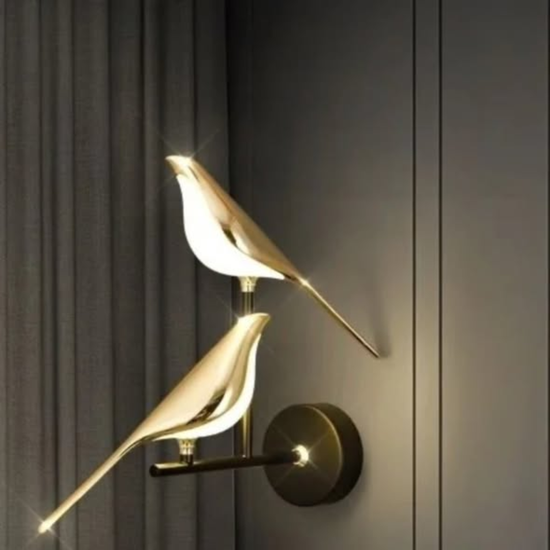 Gold LED Bird Wall Lamp
