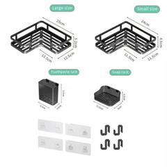 2 Pcs Corner Carbon Steel Shower Caddy