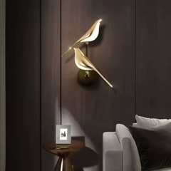 Gold LED Bird Wall Lamp
