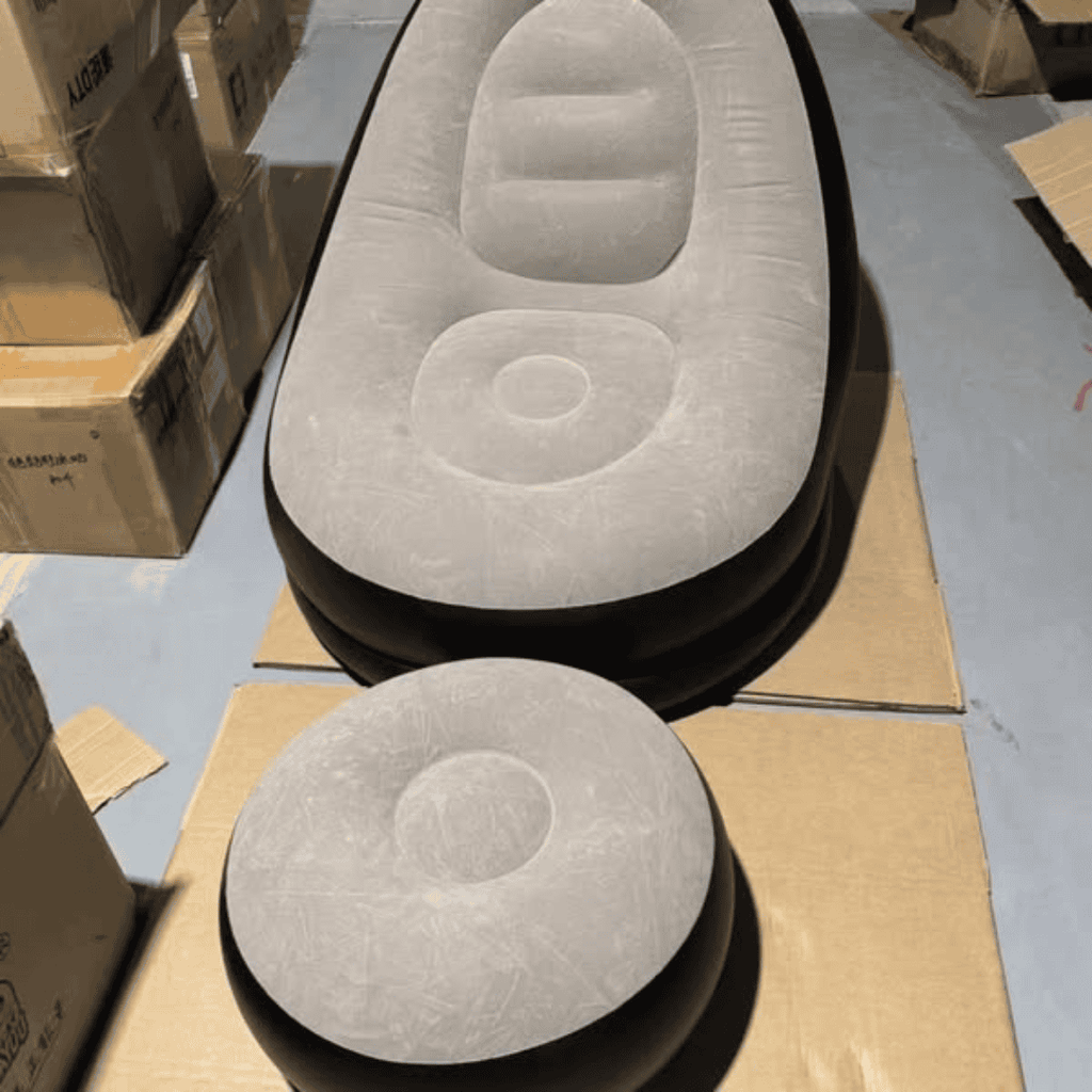 Inflatable Lounge Seat with Foot Rest and Free Pump (2pcs Set)