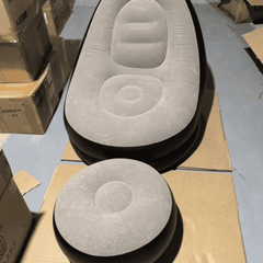 Inflatable Lounge Seat with Foot Rest and Free Pump (2pcs Set)
