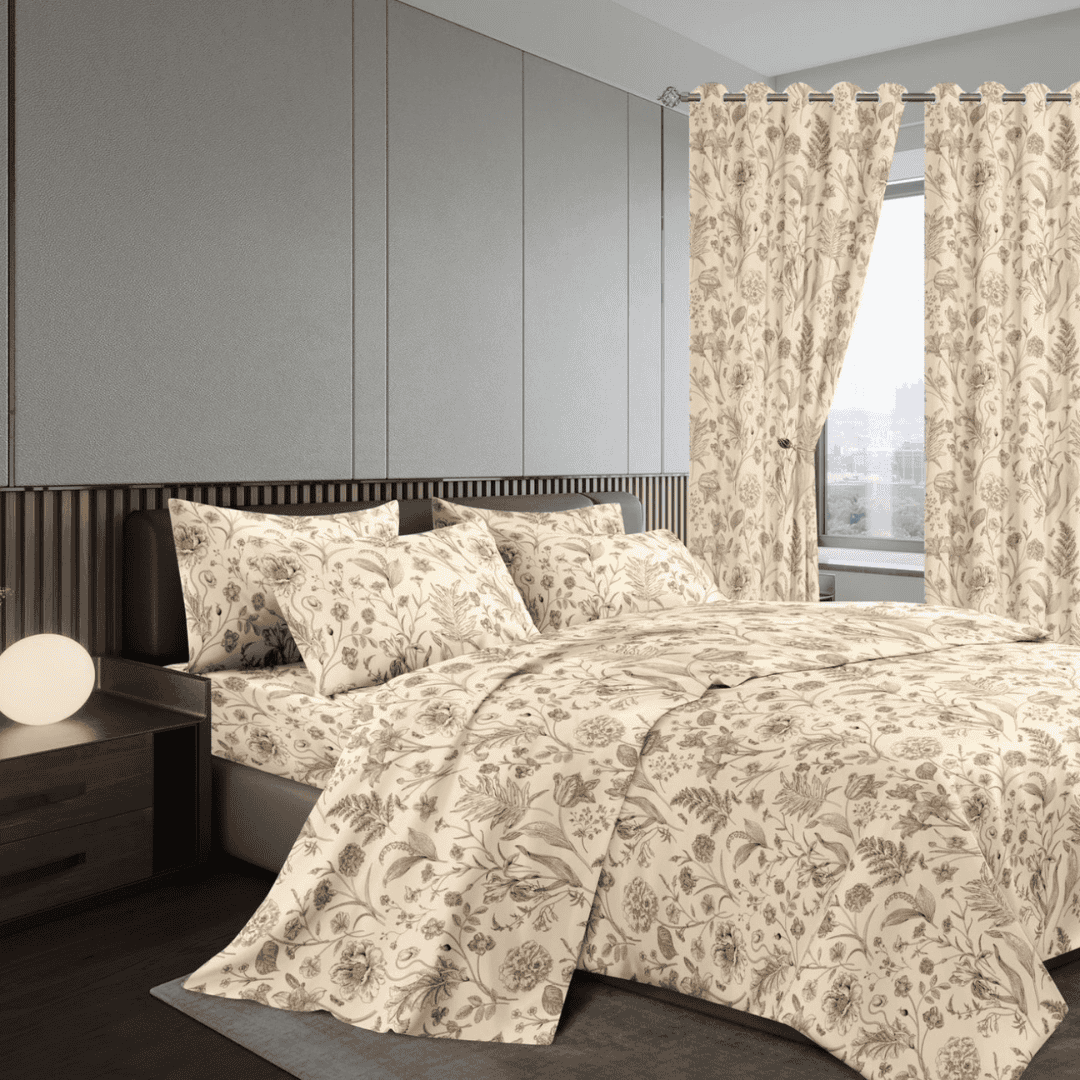 Woolen Duvet with Matching Curtains