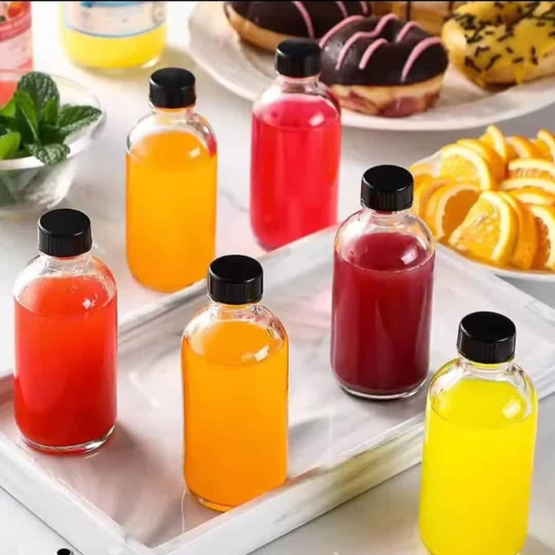 Set of 6 Gingershots Glass Bottles