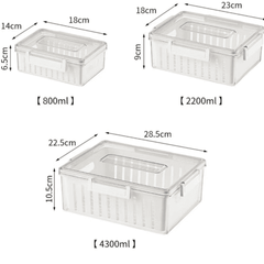 3pcs Stackable Food Storage Containers with Drainer Basket
