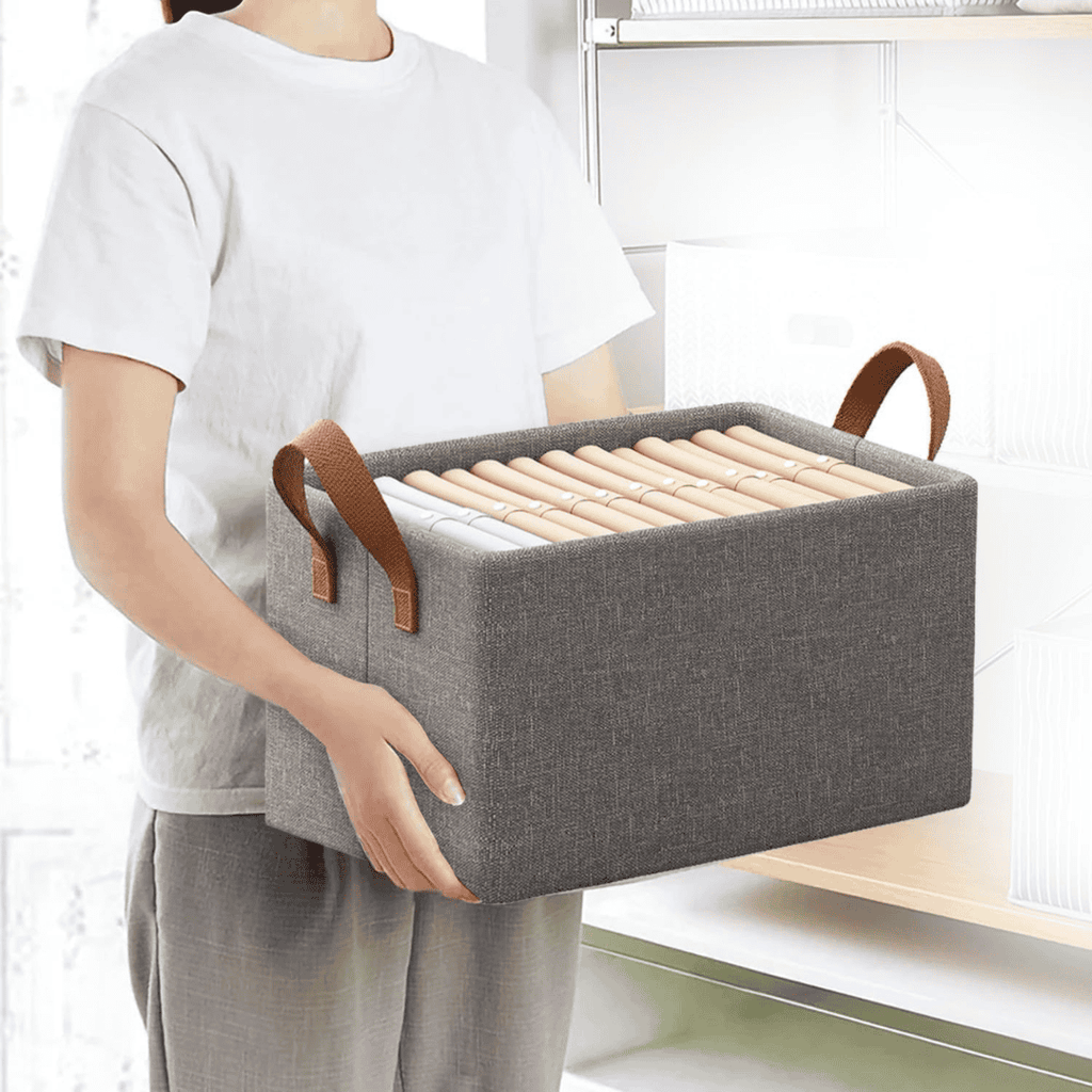Metal Frame Storage Box Closet Jeans Organizer