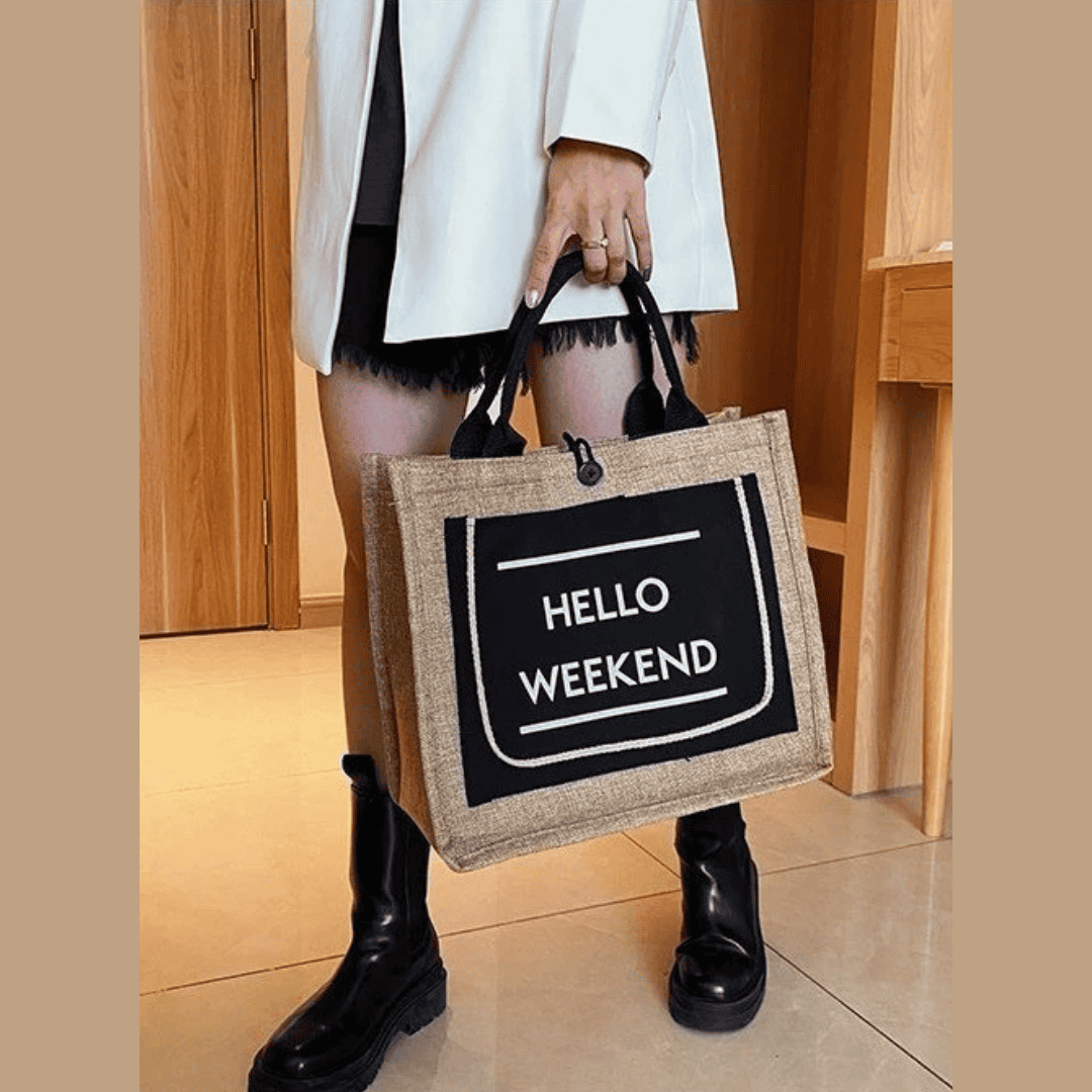 Hello Weekend Tote Bag