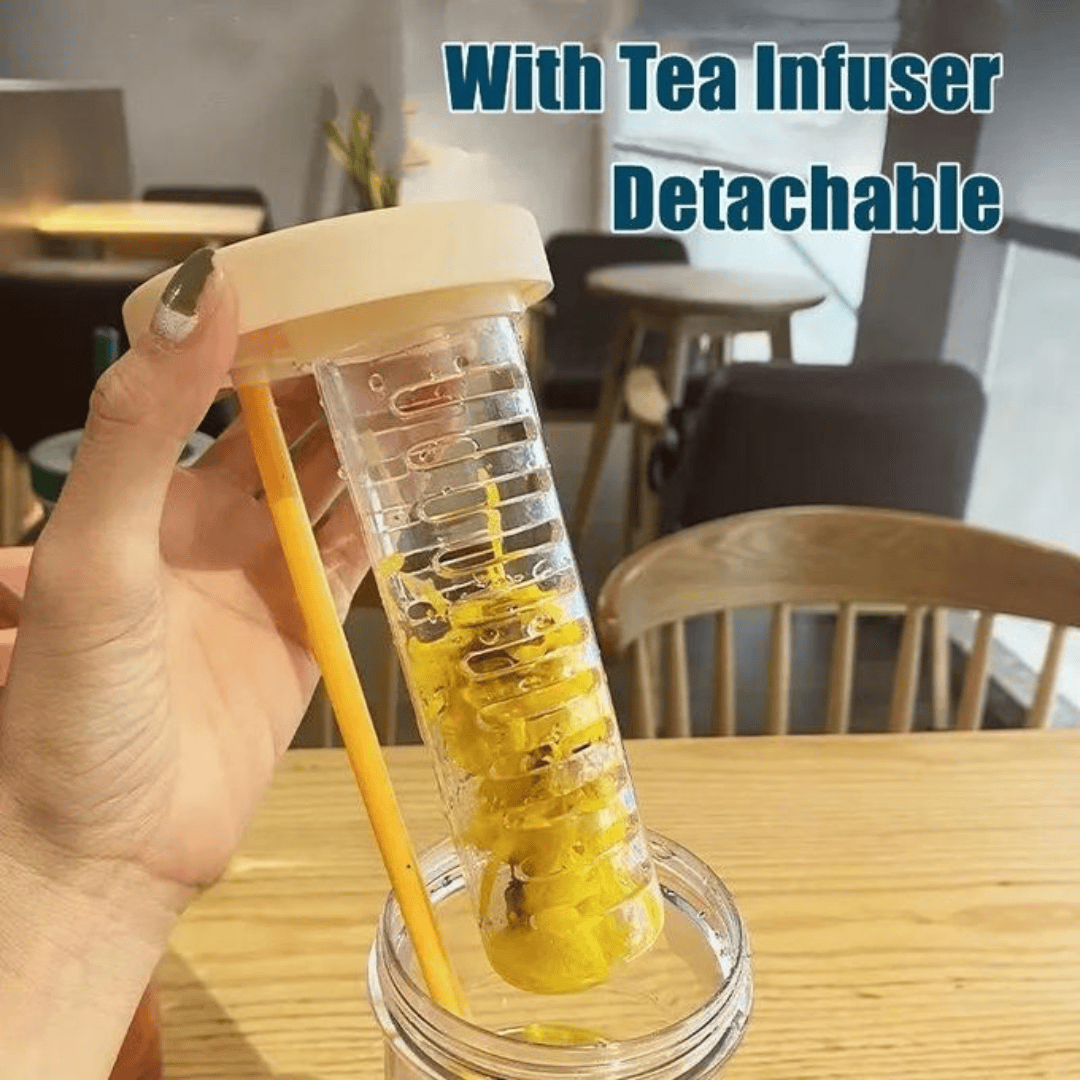 Cute Water Bottle With Foldable Straw
