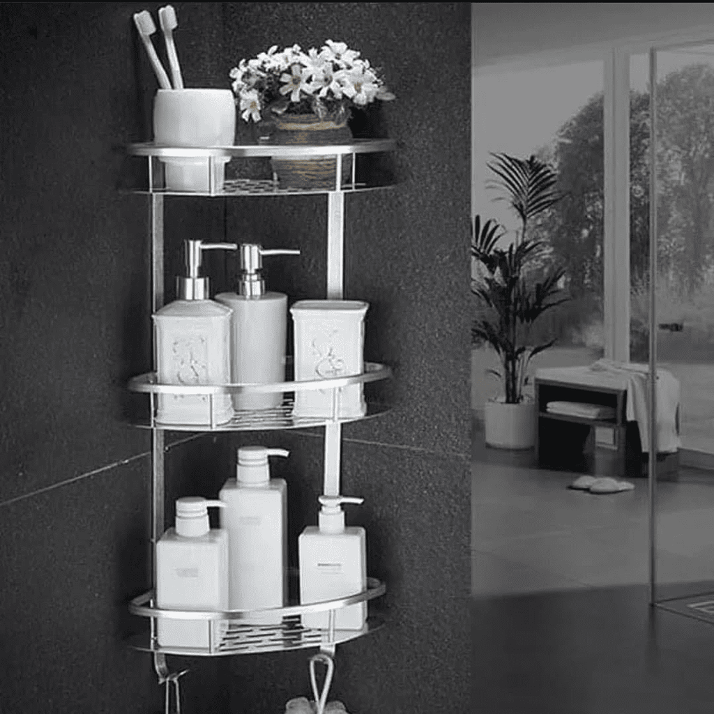 3-Layer Space Aluminum Bathroom Corner Shelf