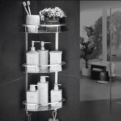 3-Layer Space Aluminum Bathroom Corner Shelf