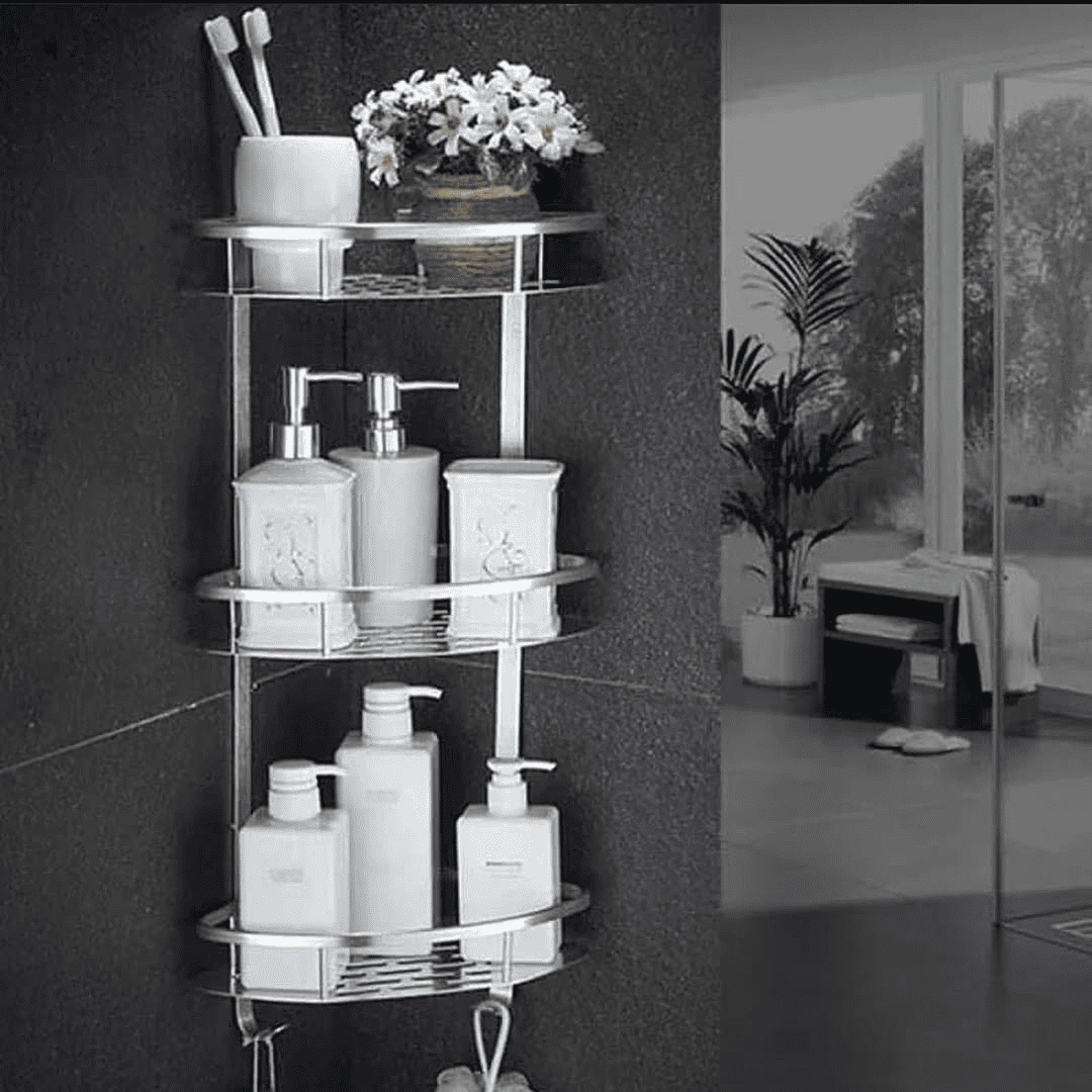 3-Layer Space Aluminum Bathroom Corner Shelf