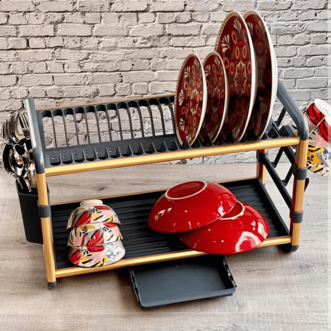 2 Tier Dish Drying Rack for Kitchen Counter