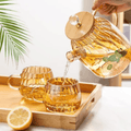 Amber Pumpkin Striped Teapot