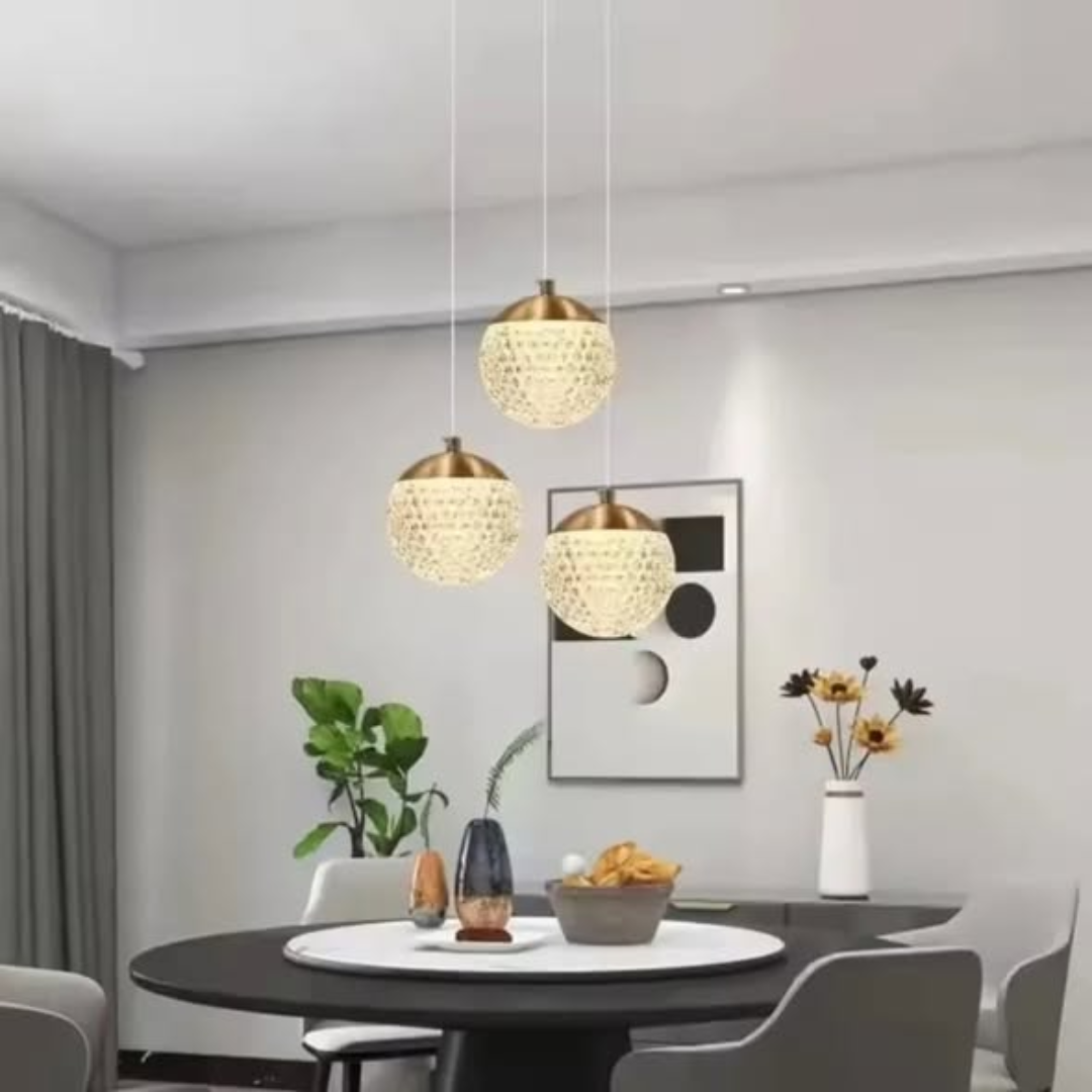Modern Gold Acrylic Ball Pendant Light