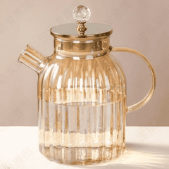 Amber Pumpkin Striped Teapot