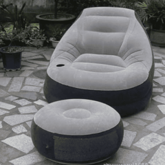 Inflatable Seat with Foot Rest and Manual Pump