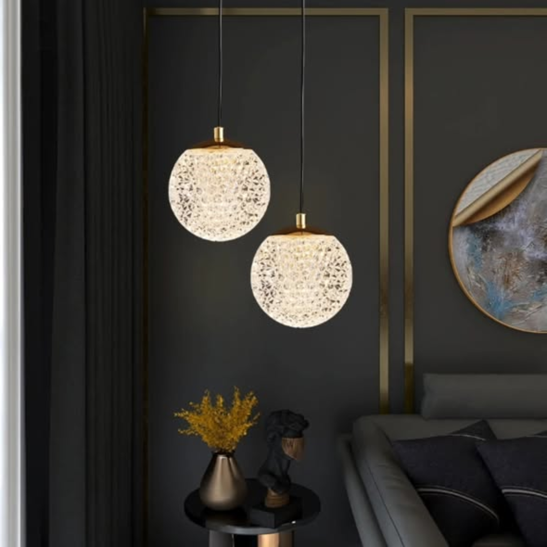 Modern Gold Acrylic Ball Pendant Light
