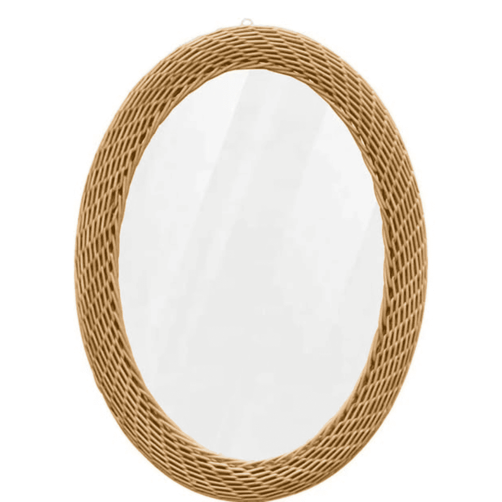 Big Size Oval Rattan Bamboo Decorative Mirror