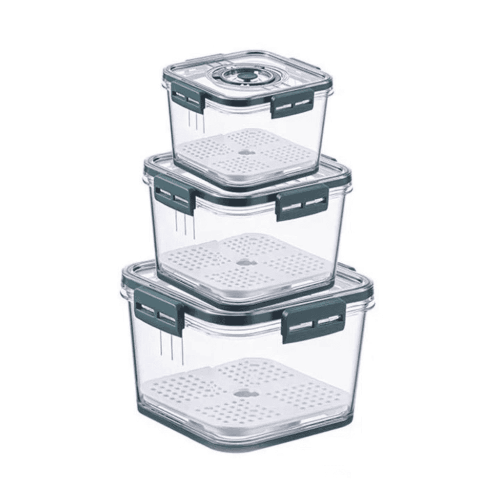 3pcs Stackable Multipurpose Food Storage Containers Organizers
