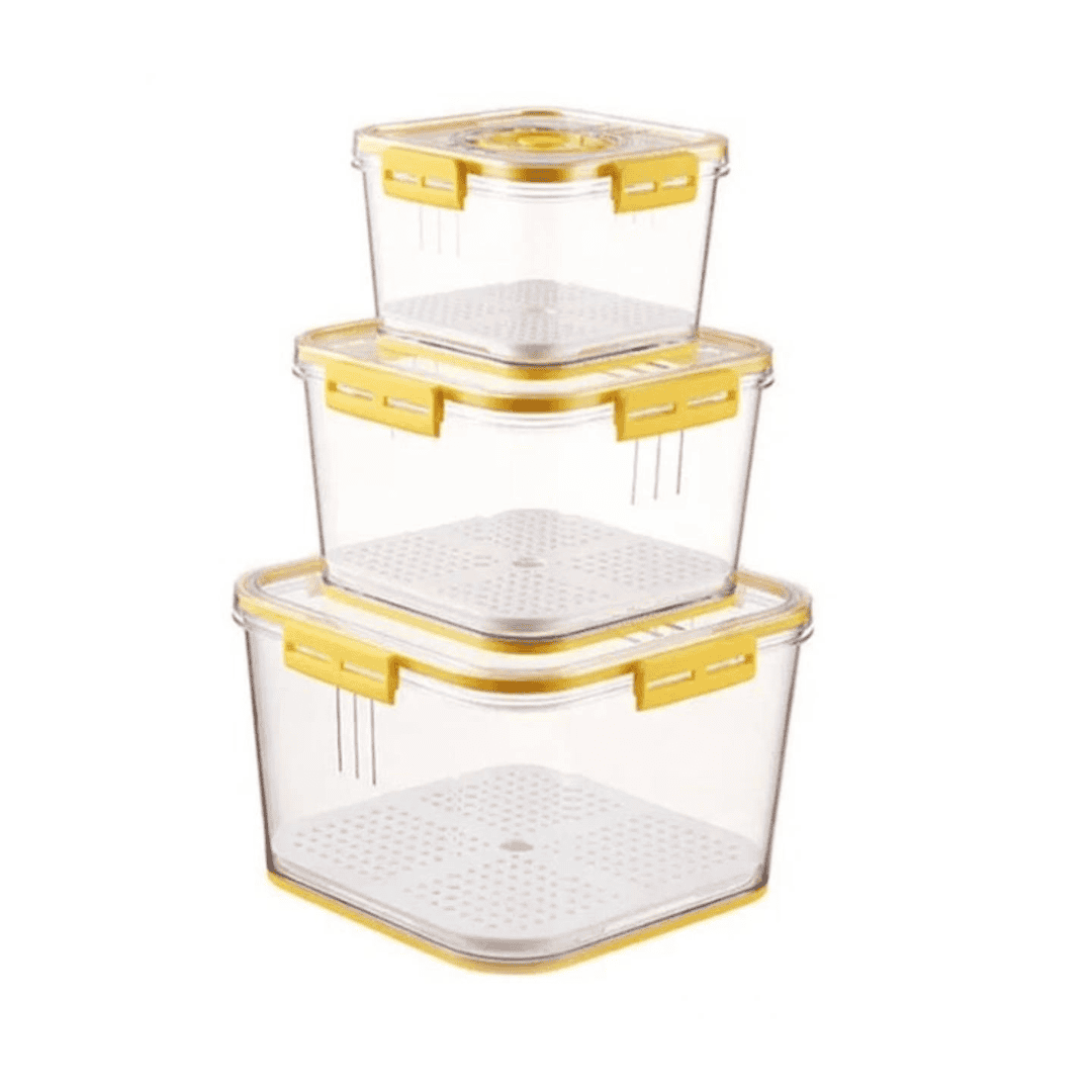 3pcs Stackable Multipurpose Food Storage Containers Organizers