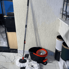 Black Spin Mop Bucket with Foot Pedal