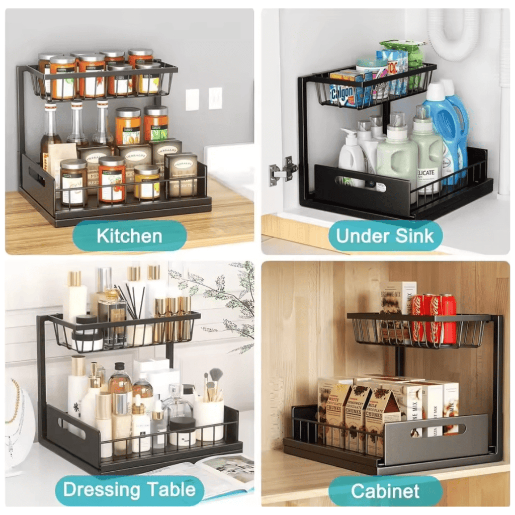 2-Tier Multipurpose Organizer with Slide Rails