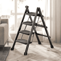 Anti-Slip Black Foldable Stepper Ladder