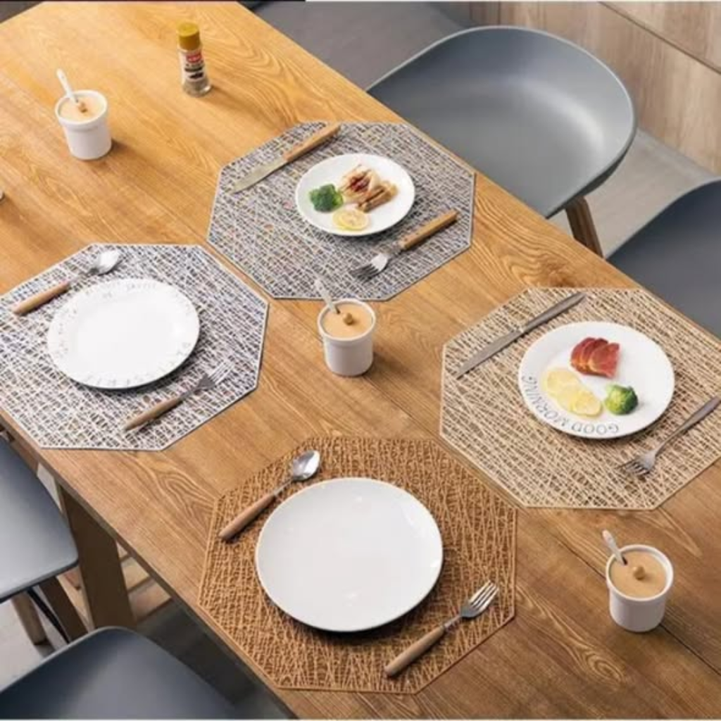 6pcs pvc non-woven table mats