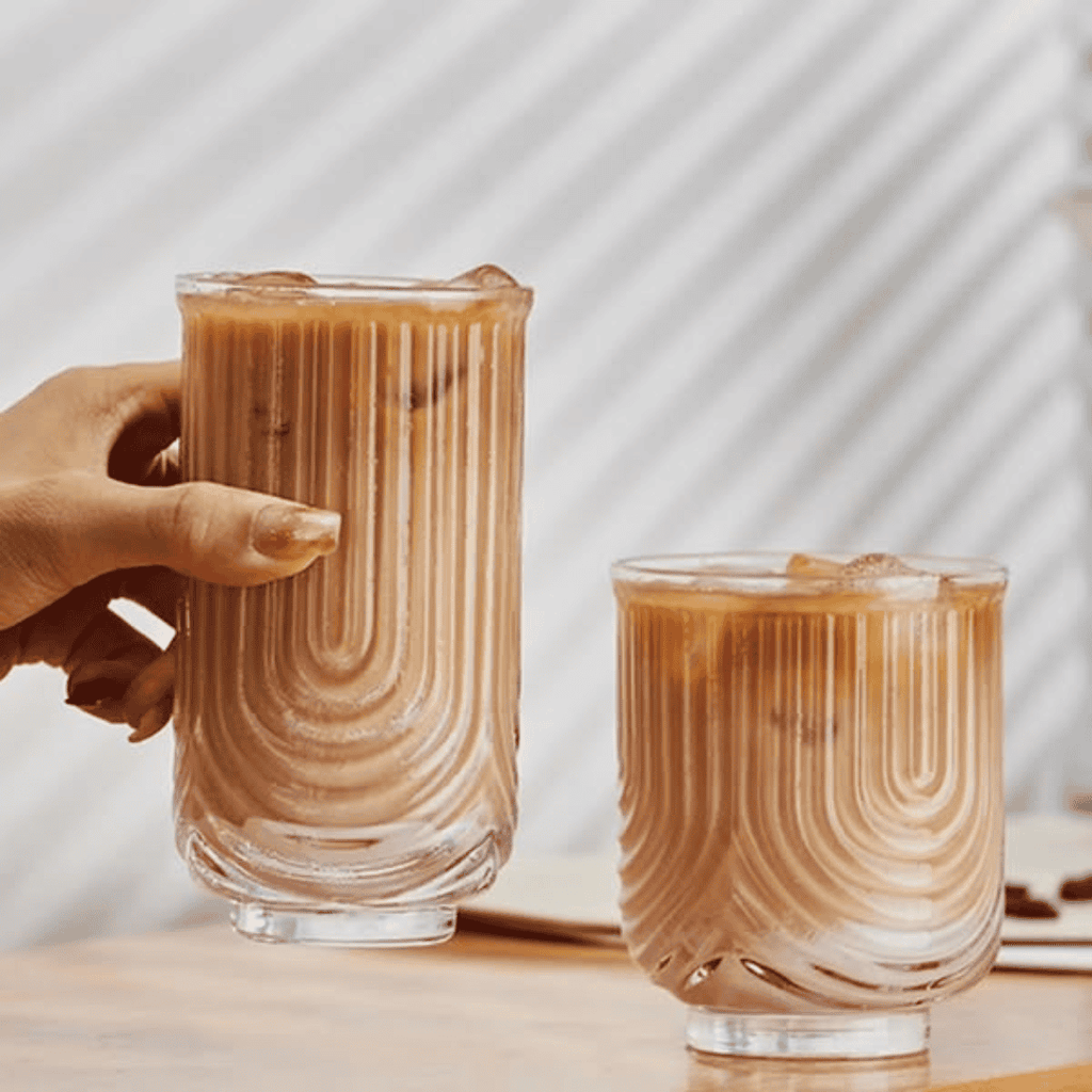 6pcs Unique Ribbed Aesthetic Glassware
